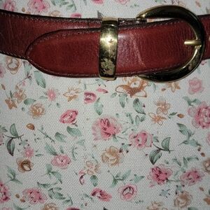 Cipriani Red Leather Belt with Gold Buckl Size Medium